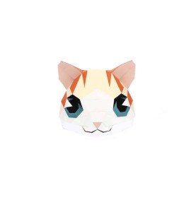TETE DE CHAT ROUX EN PAPIER 3D
