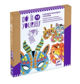 8 MASQUES MOSAIQUES A DECORER ' ANIMAUX DE LA JUNGLE
