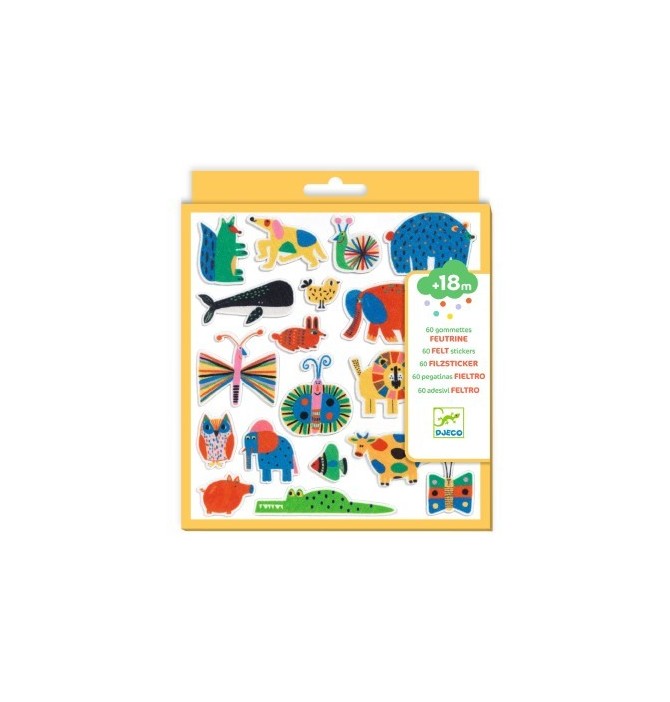 GOMMETTES EN FEUTRINE ' DES ANIMAUX PARTOUT