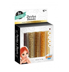 TUBES DE PERLES DOREES ET MARRON ' BE TEENS